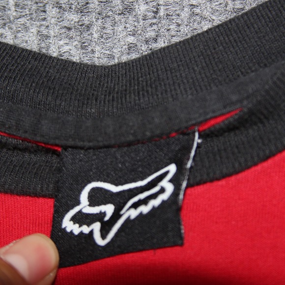 Fox Racing Long Sleeve Graphic Tee Shirt Red Black White Men's Size XL Y2K - Picture 3 of 8